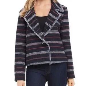 Karen Kane Tapestry strip boxy jacket vintage XL ECU 14